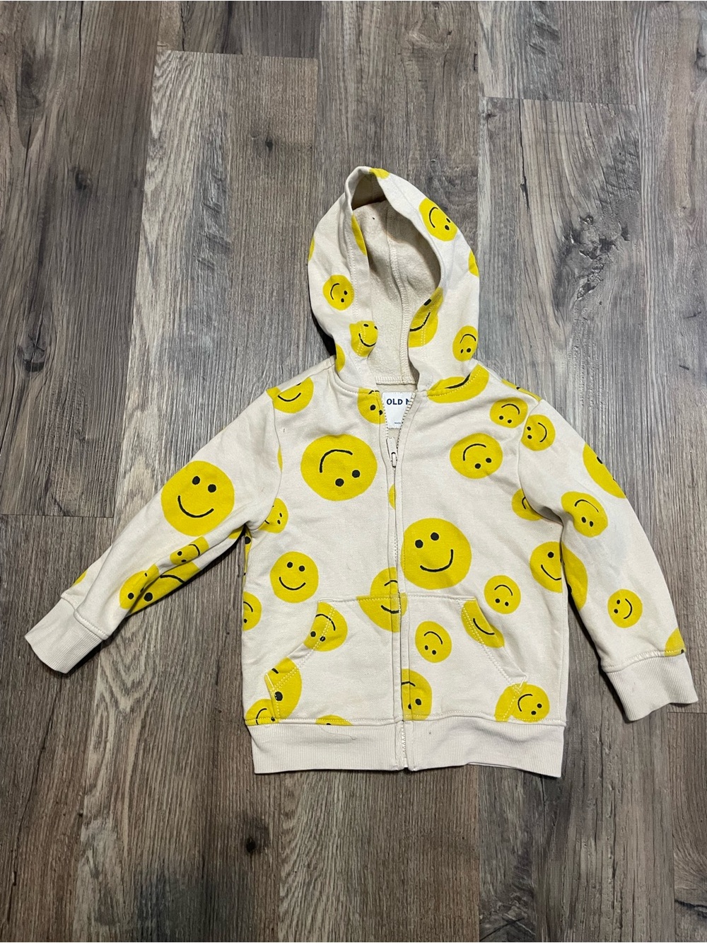 Old Navy Cream Hoodie with Yellow Smiley Faces - Kids